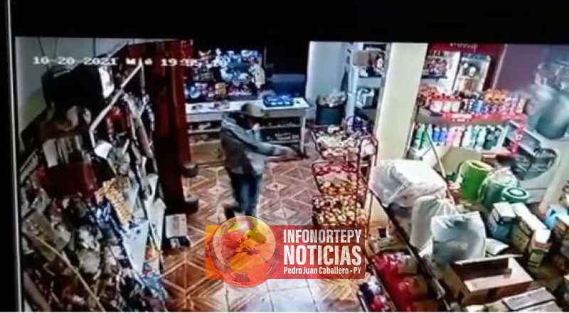 Delincuentes armados asaltan despensa en Pedro Juan