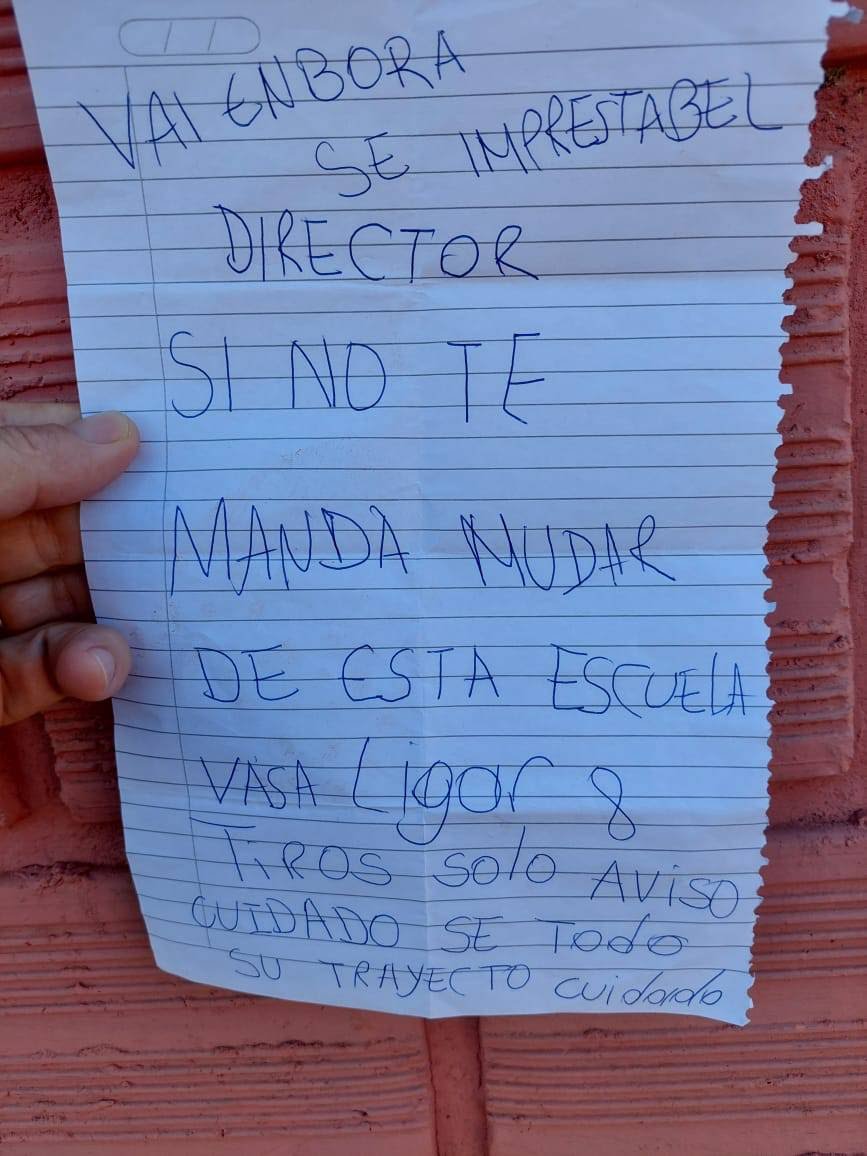 Hallan advertencia de muerte contra director de escuela de Zanja Pytã