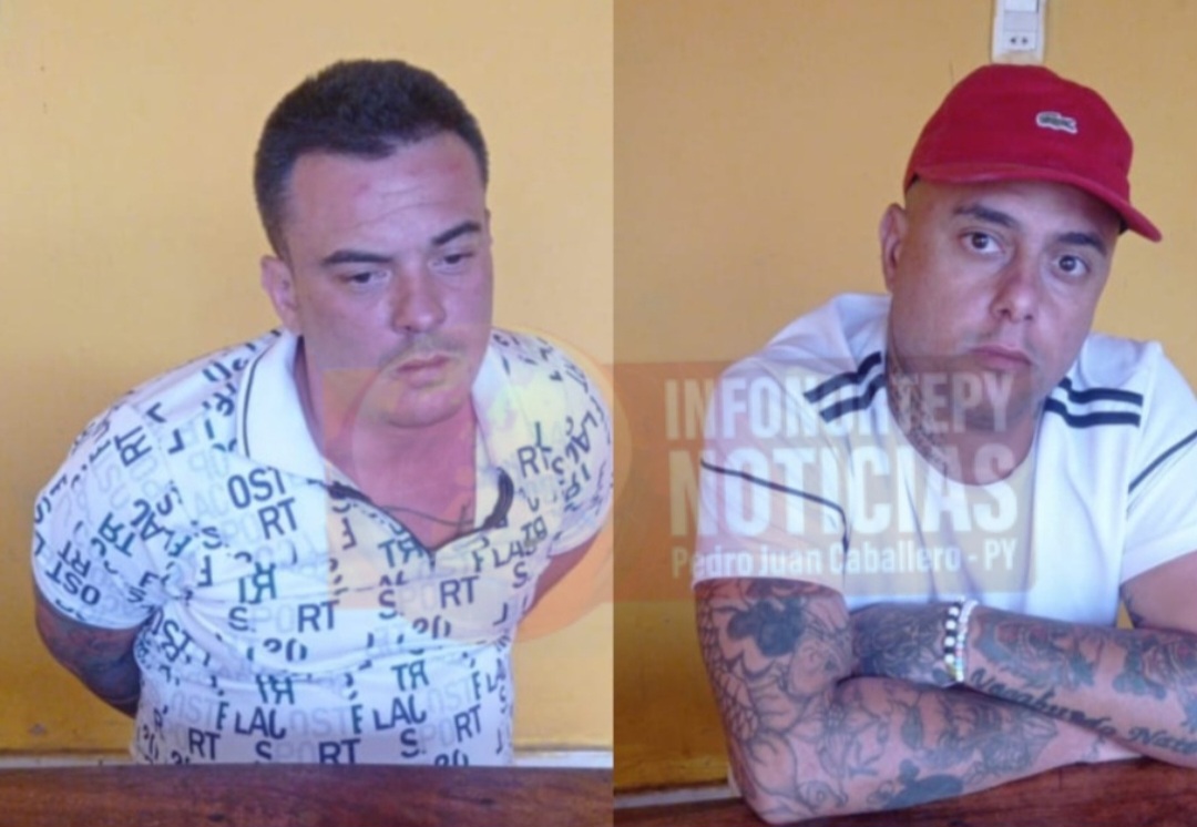 Dos peligros brasileños fueron aprehendidos por la policía en Pedro Juan.
