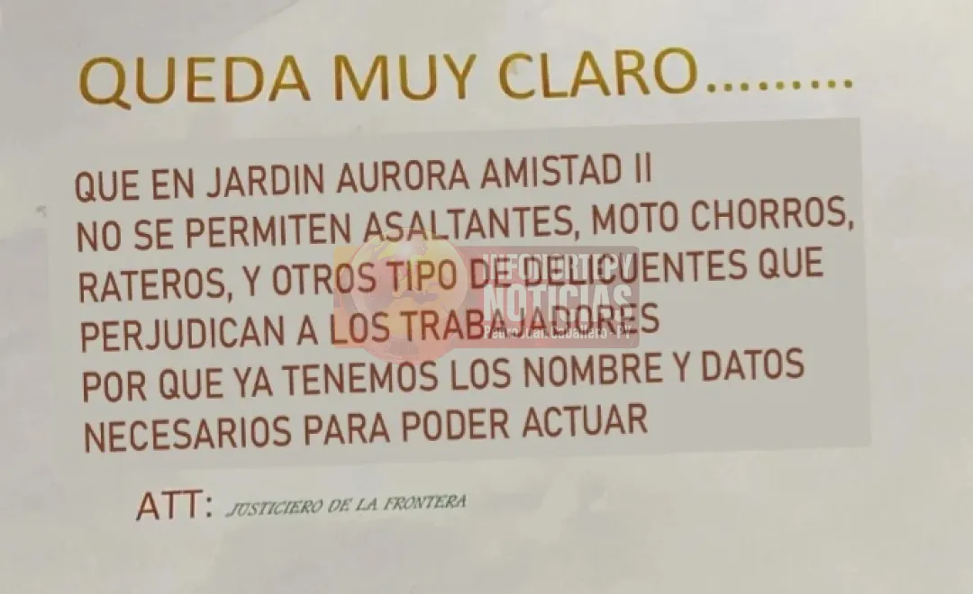 Grupo "Justicieros de la Frontera" deja panfleto con amenazas en Pedro Juan