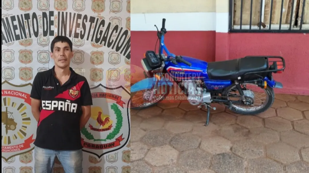 Tras persecución recuperan motocicleta hurtada en Yby Yau y aprehende a sospechoso en Pedro Juan