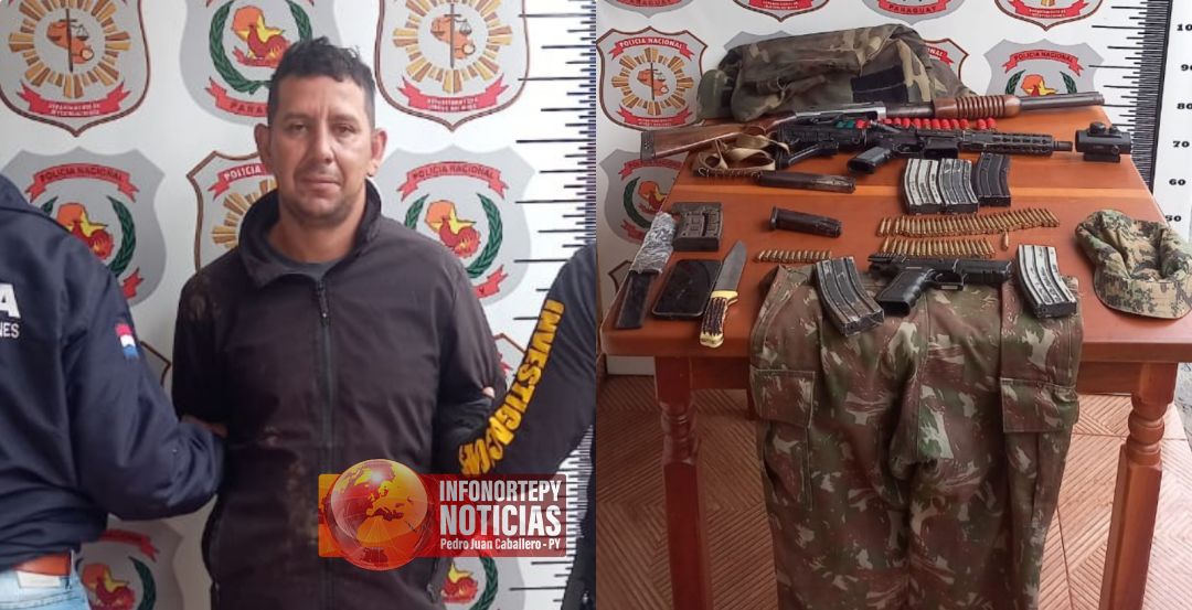 Incautan fusil y detienen a supuesto  sicario en Capitán Bado.