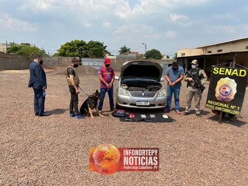 Senad captura a dos personas con casi 5 kilos  de cocaína en Pedro Juan