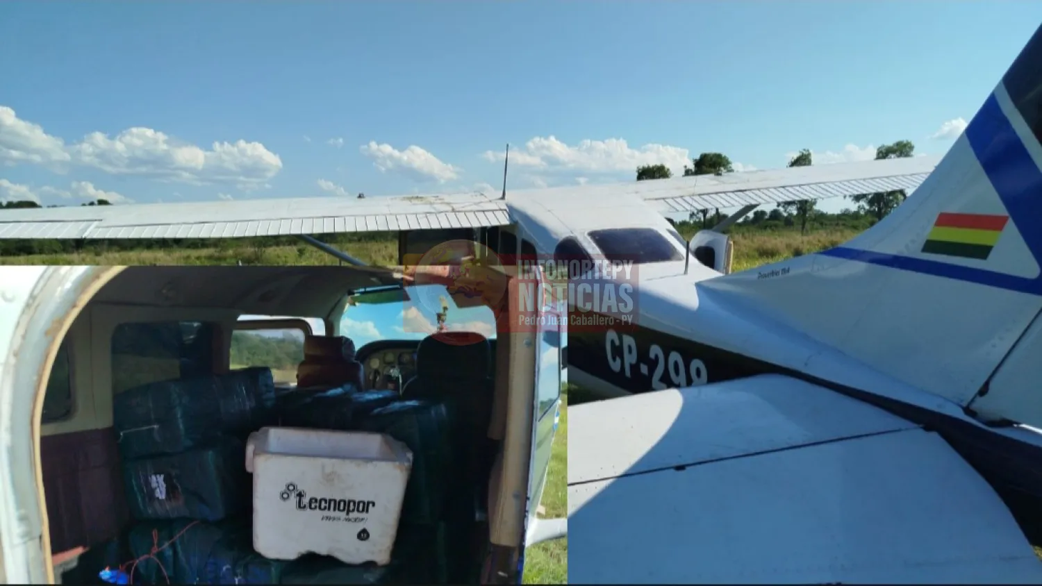 Avión cargado con cocaína realiza aterrizaje forzoso en una estancia de Porto Murtinho tras huir de la Fuerza Aérea Paraguaya