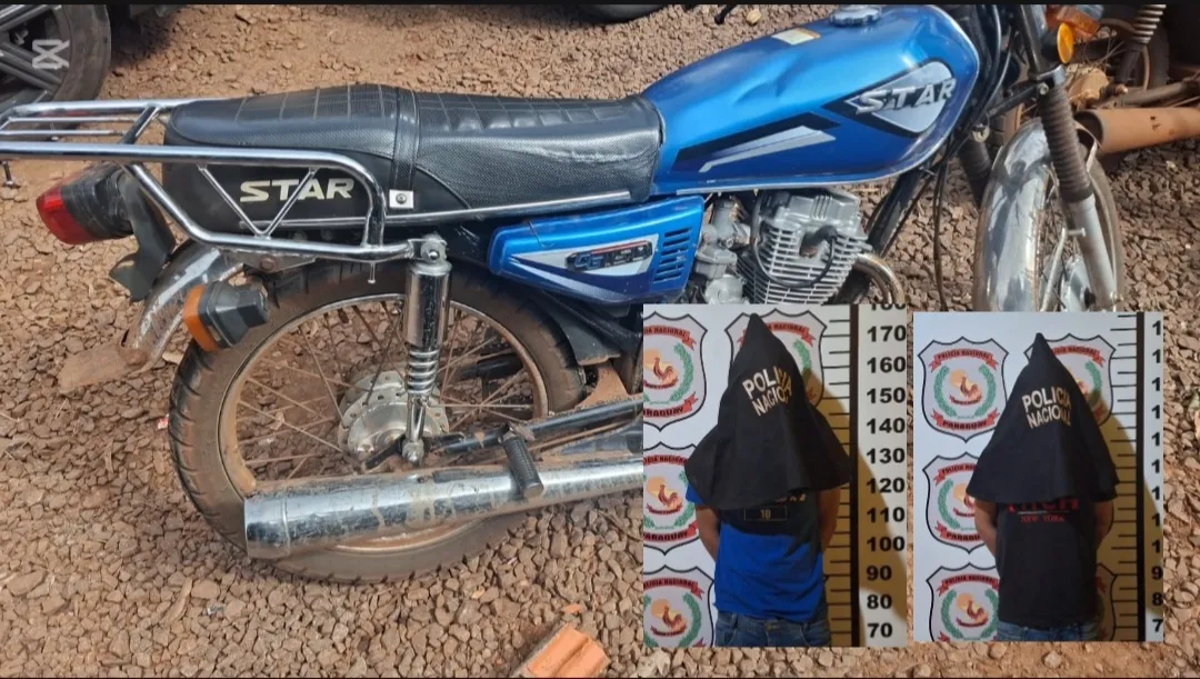 Recuperan moto robada y aprehenden a dos jóvenes en Pedro Juan