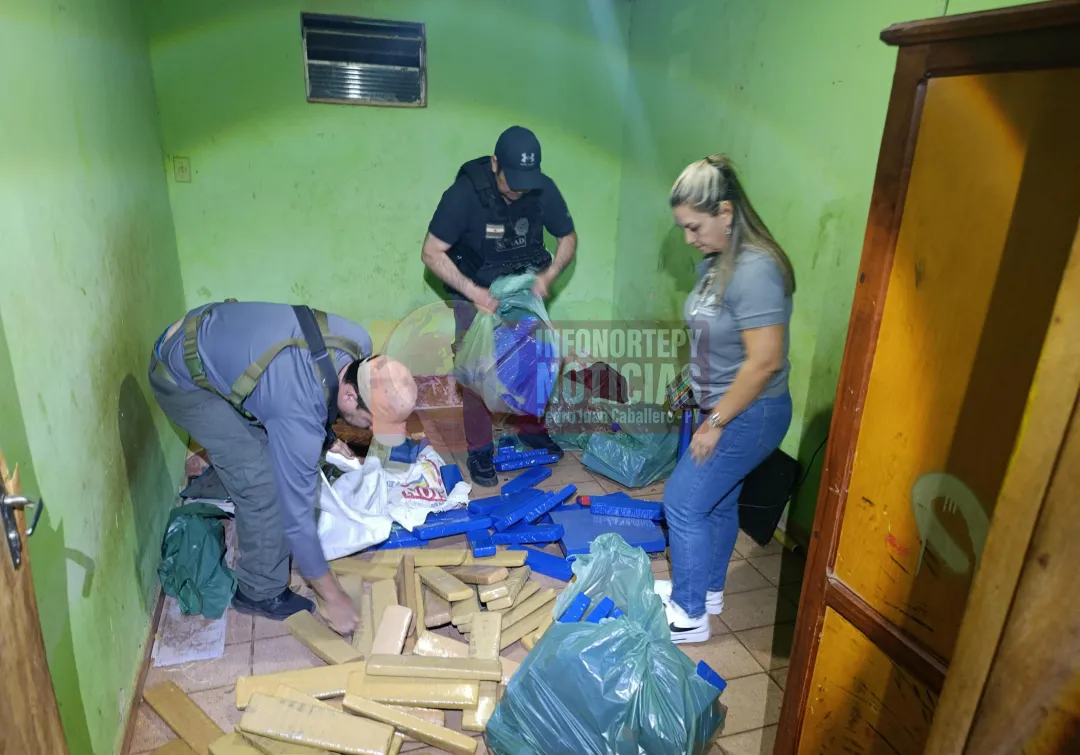 SENAD incauta 135 kilos de marihuana en Pedro Juan