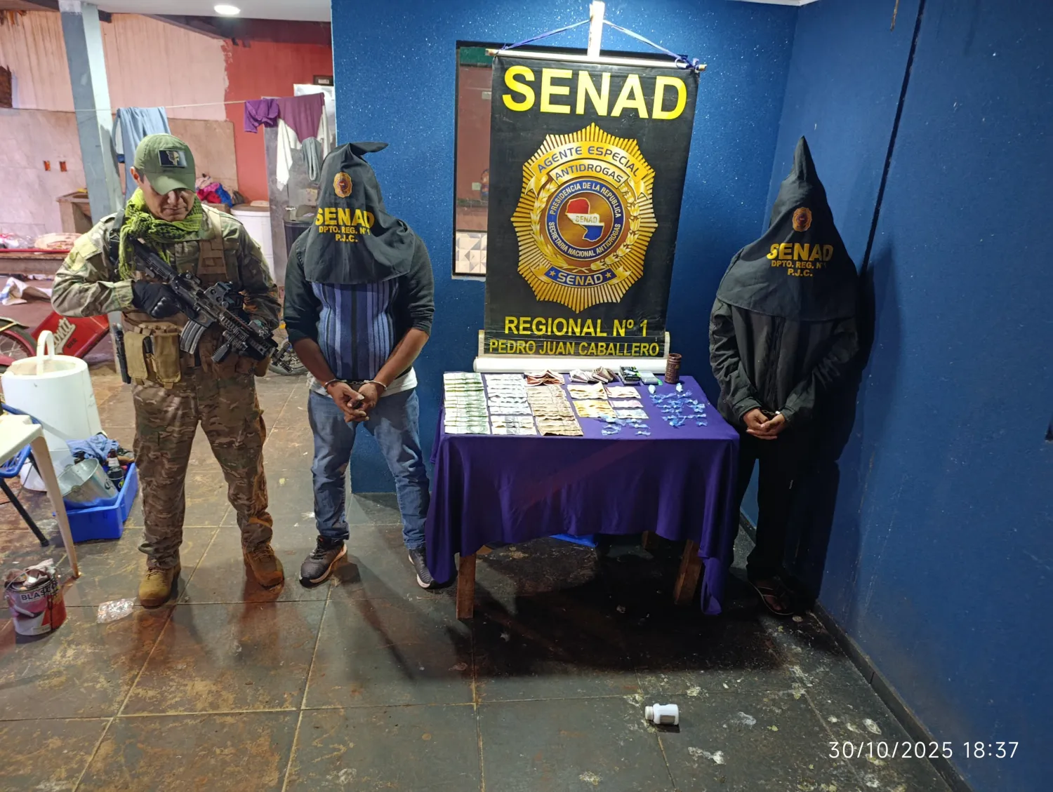 Allanan nuevamente la misma vivienda en Pedro Juan  y vuelven a hallar cocaína