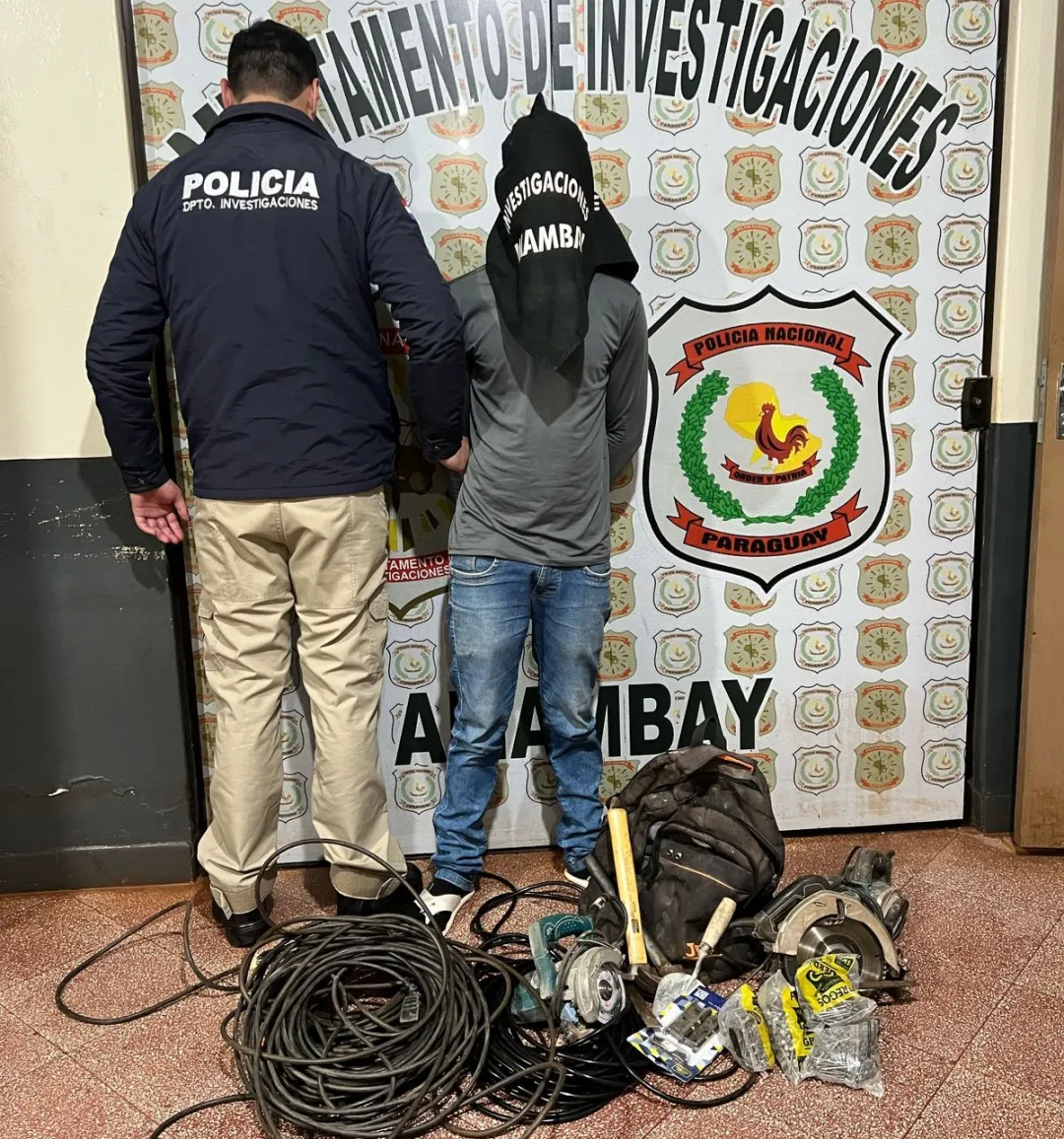 Recuperan herramientas hurtadas de construcción y detienen a sospechoso con antecedentes en Pedro Juan
