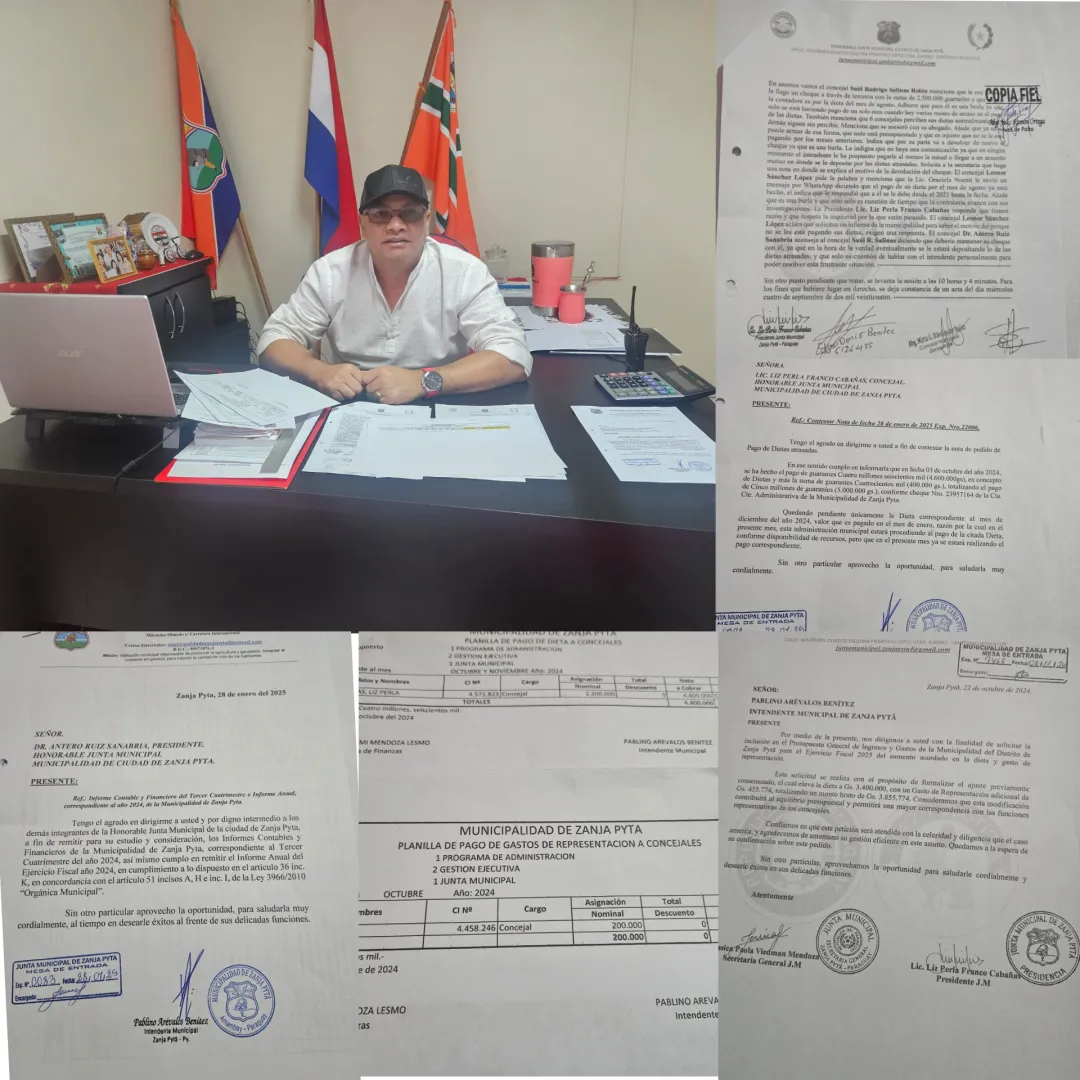 Intendente de Zanja Pyta acusa a Concejales de mentirosos y araganes tras acusaciones falsas