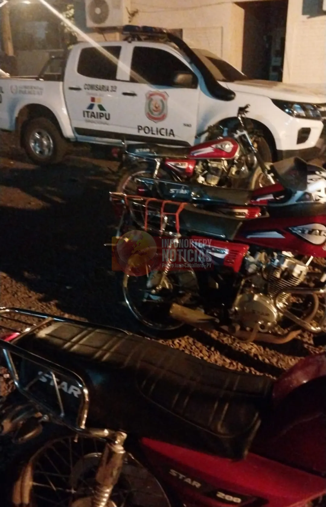 Tres aprehendidos y cuatro motocicletas incautadas en control policial en Pedro Juan