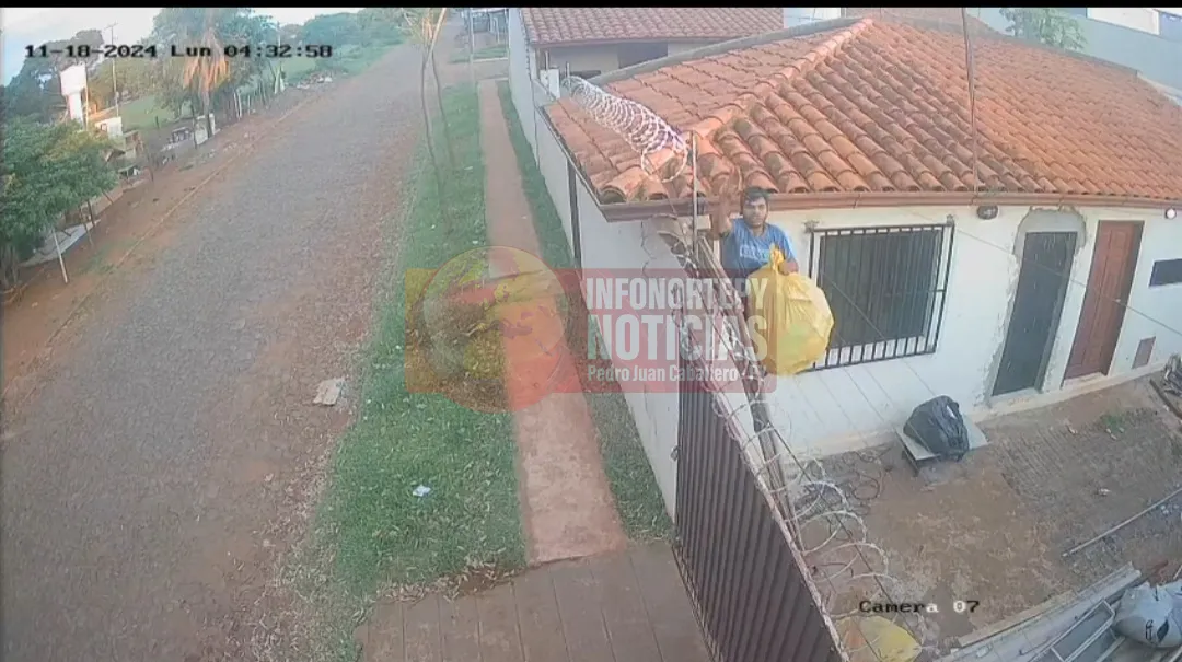 Aprehenden en Pedro Juan a sospechoso de hurto domiciliario captado en cámaras de seguridad
