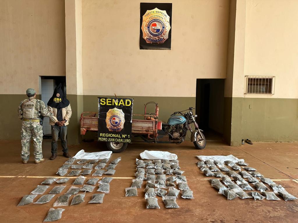 Hallan marihuana del tipo creepy a bordo de un motocarro en Pedro Juan