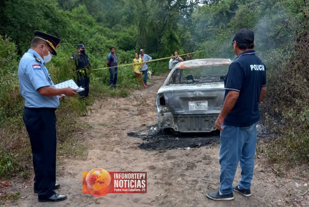 Hallan cadáver en un vehículo incinerado en Ytororó