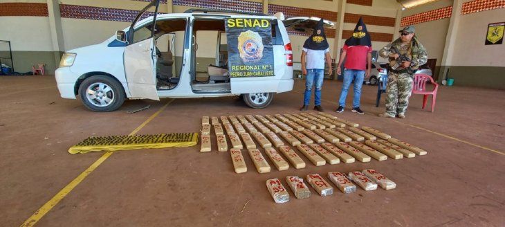 Senad captura a dos hombres con más de 66 kilos de marihuana en Cerro Corã