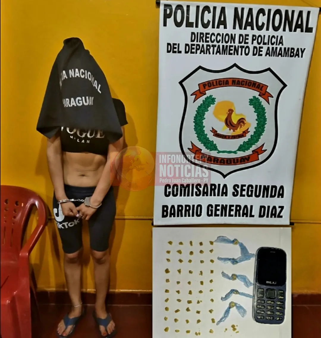 Mujer con orden de captura cae  50 dosis de crack en Pedro Juan