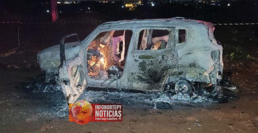 Incineran vehículo presumiblemente utilizado para atentado en Pedro Juan.