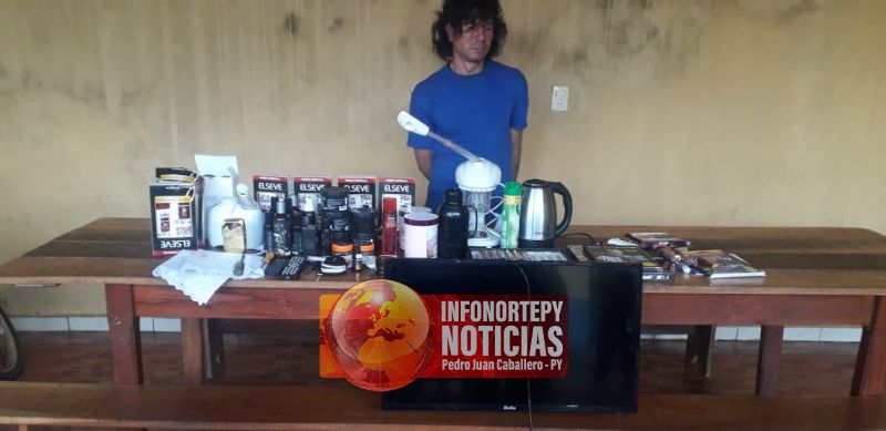 Detienen a delicunte infraganti con objetos robados en Pedro Juan