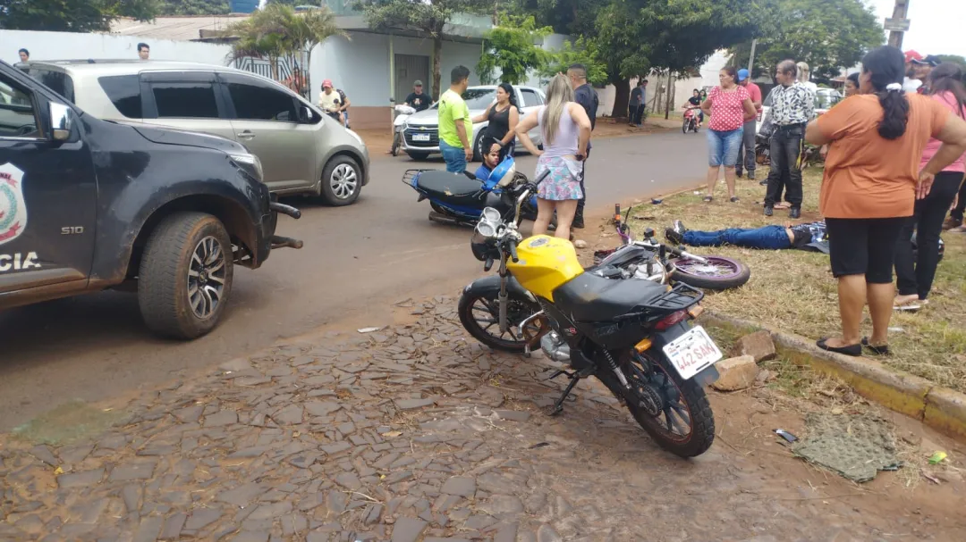 Choque de motocicletas deja victimas con lesiones graves en Pedro Juan