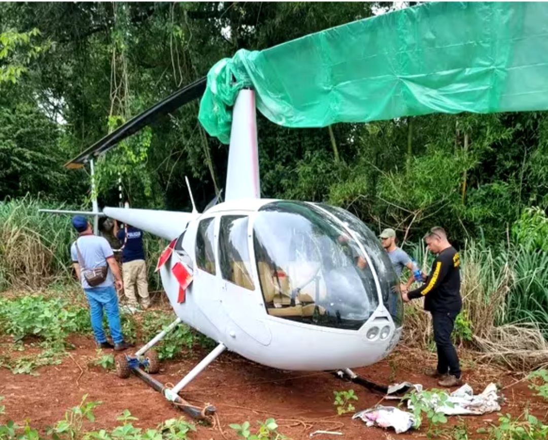 Helicóptero recuperado en Capitán Bado será entregado la policía de Brasil.
