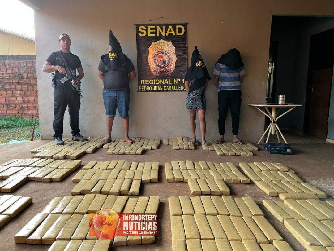 Casi 300 kilos de marihuana incautadas y tres detenidas en Pedro Juan