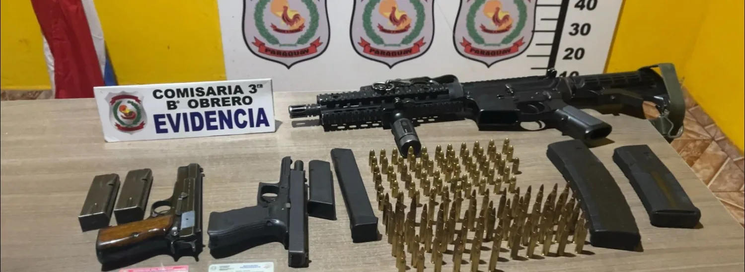 Incautan fusil y pistolas de un brasileño en Pedro Juan
