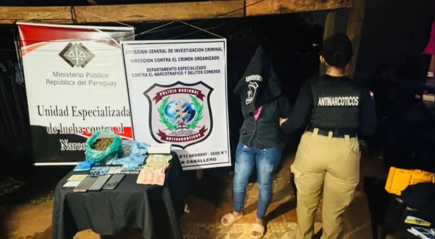 Detienen a mujer e incautan drogas durante allanamiento en Pedro Juan