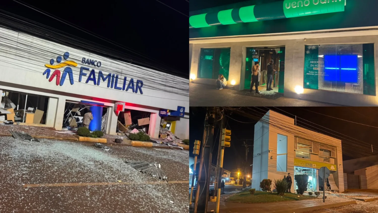 Peligrosa gavilla asalta con explosivos tres bancos y una casa de cambios en Santa Rita