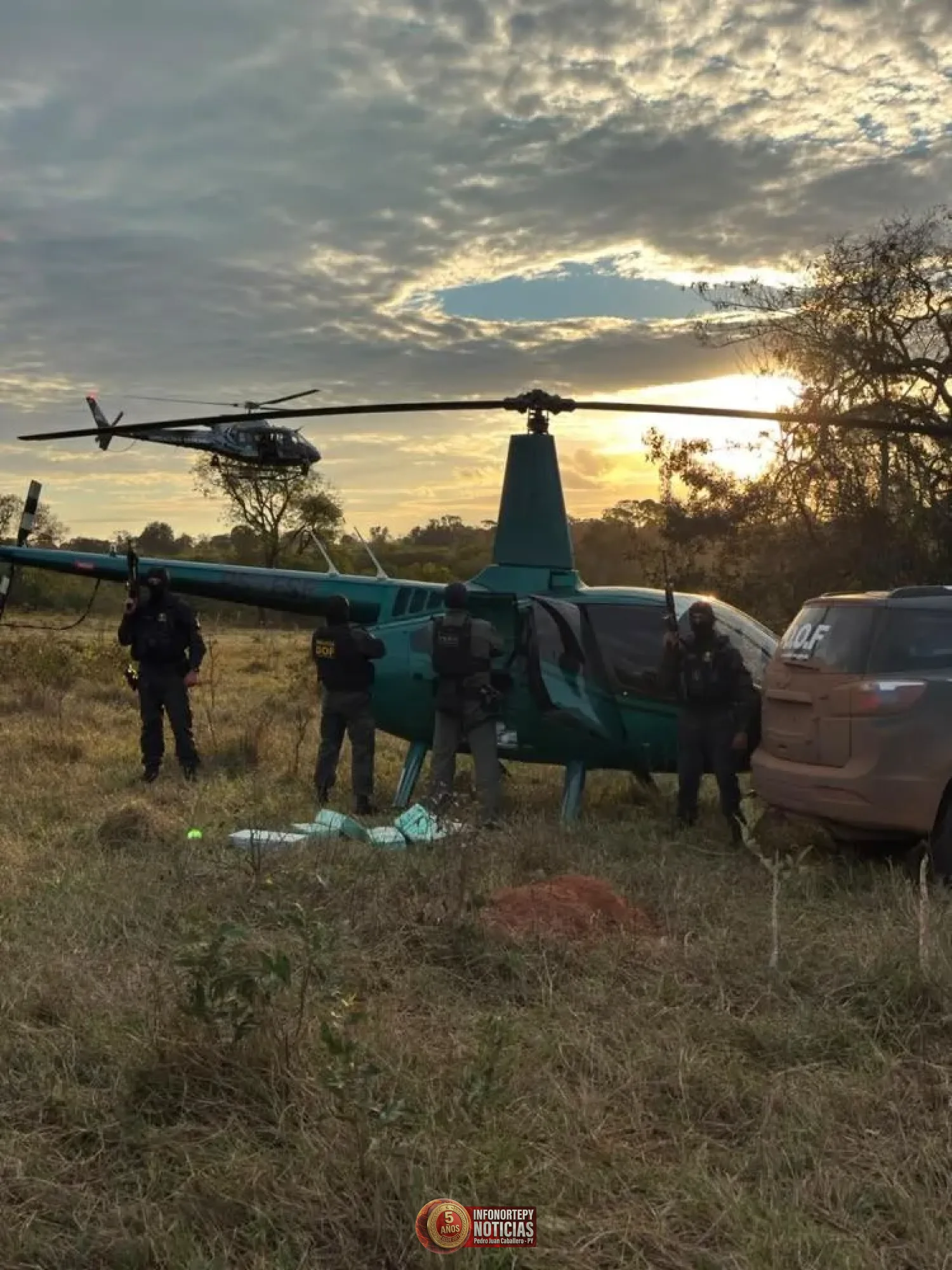 Incautan helicóptero con cocaína que partió de Bella Vista Norte