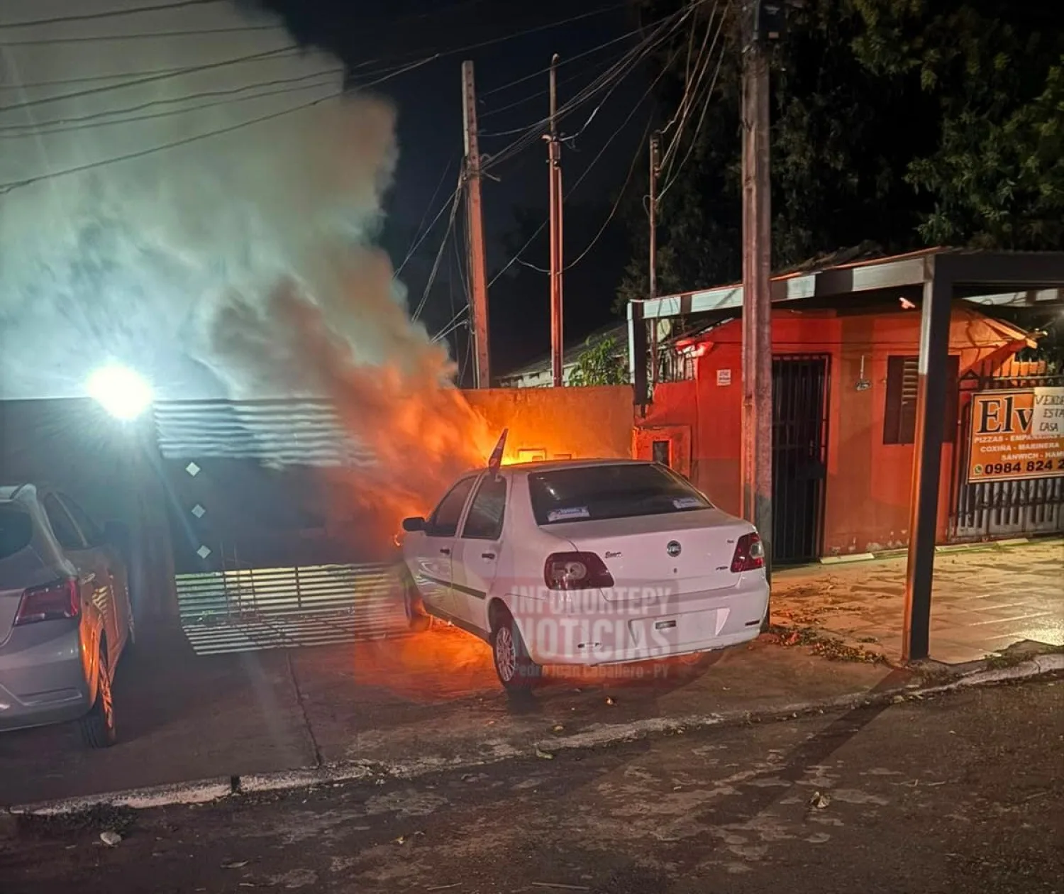 Incendio afecta vehículo de funcionaria municipal en Pedro Juan; investigan posible intencionalidad