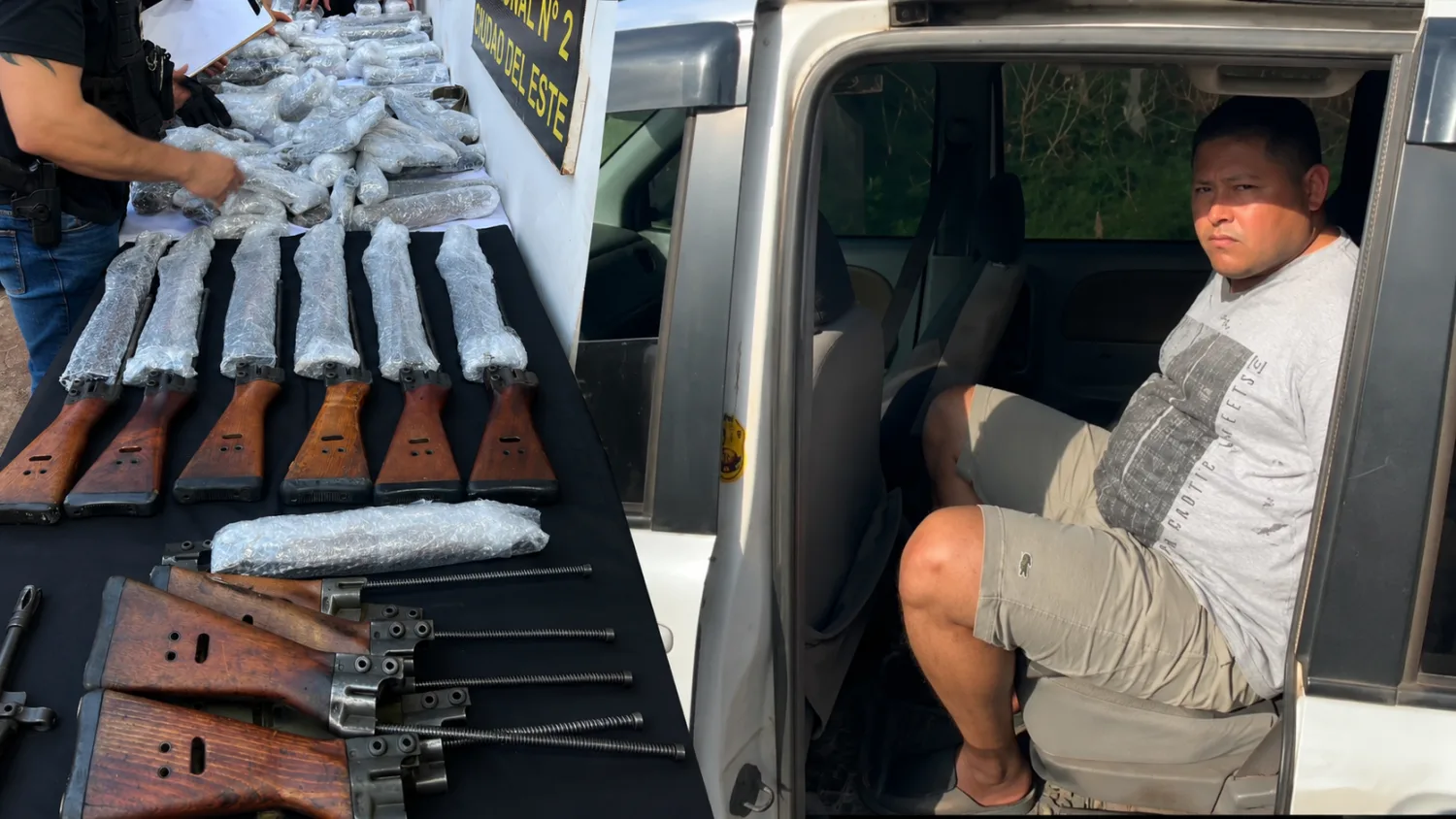 SENAD captura a policía que transportaba 20 fusiles de guerra en Alto Paraná