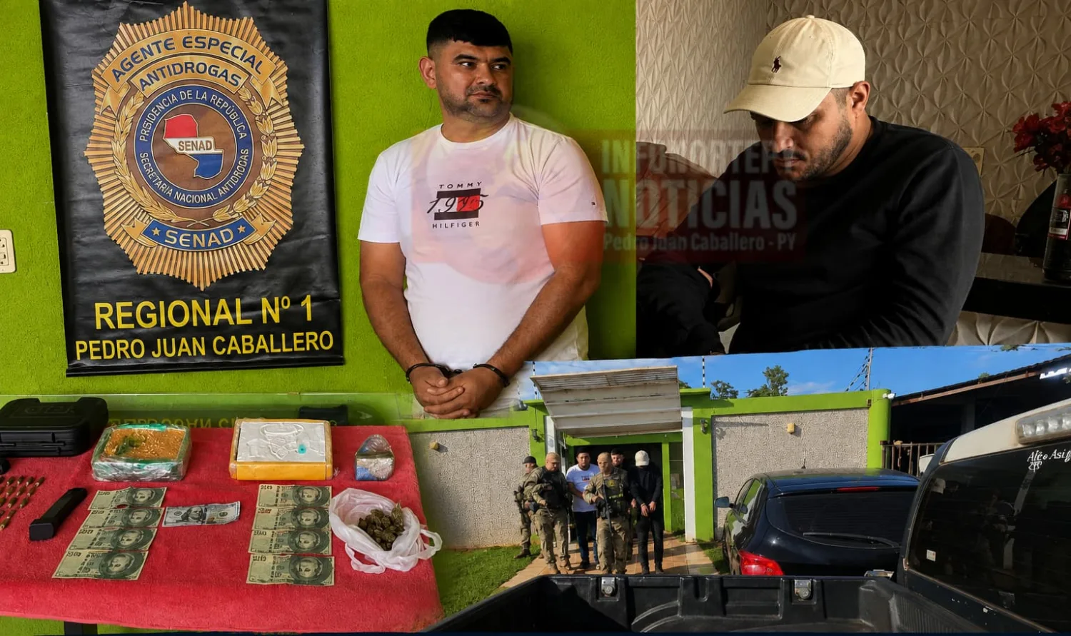 Allanan vivienda en Pedro Juan, incautan cocaína y detienen a dos hombres