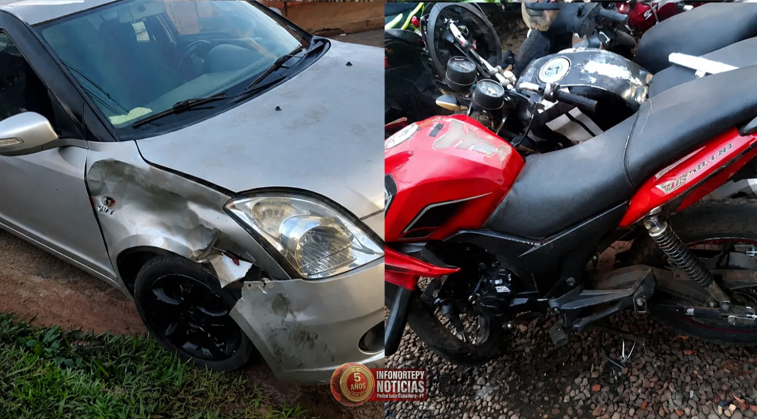 Motociclista resulta herido tras chocar contra un automóvil en el centro de PJC