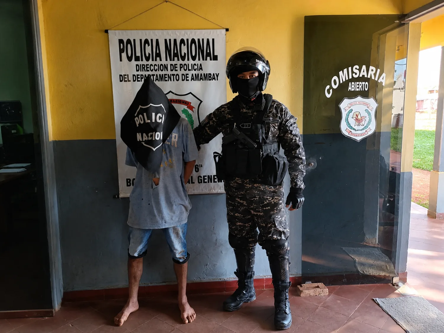 Corrió al ver a agentes del Grupo Lince y terminó detenido en Pedro Juan