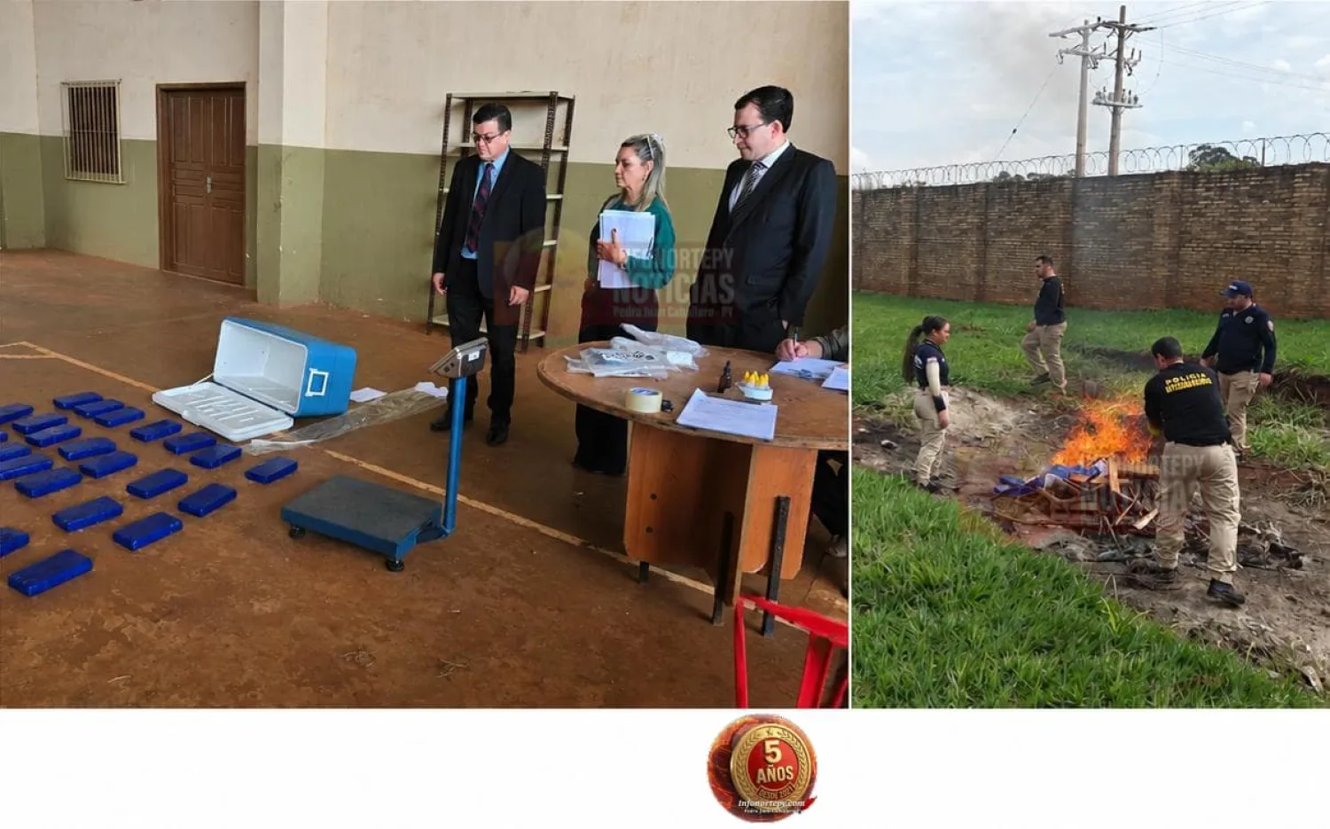 Incineran 45 kilos de cocaína incautados en una carnicería de Pedro Juan