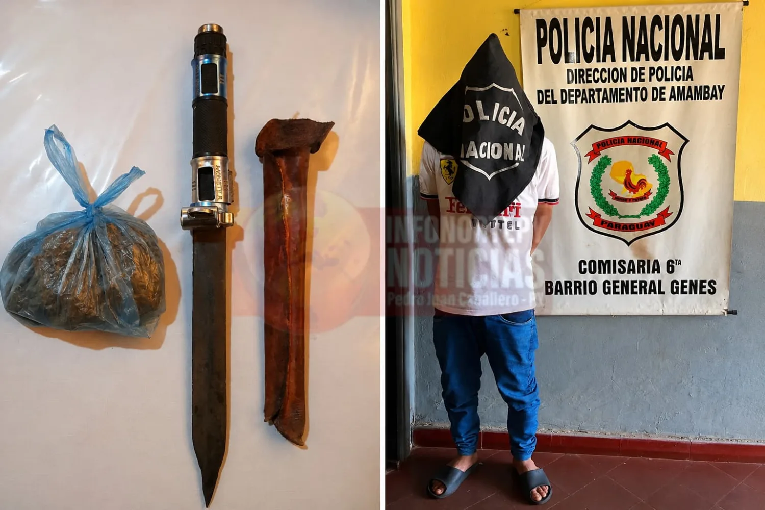 PJC: Cayó “Nambi Chaī” con orden de captura, marihuana y un machetillo tras resistirse a la Policía