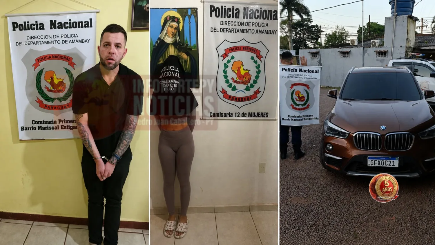 Cae en Pedro Juan  presunto jefe del Primer Comando Catarinense con condena pendiente de más de 21 años