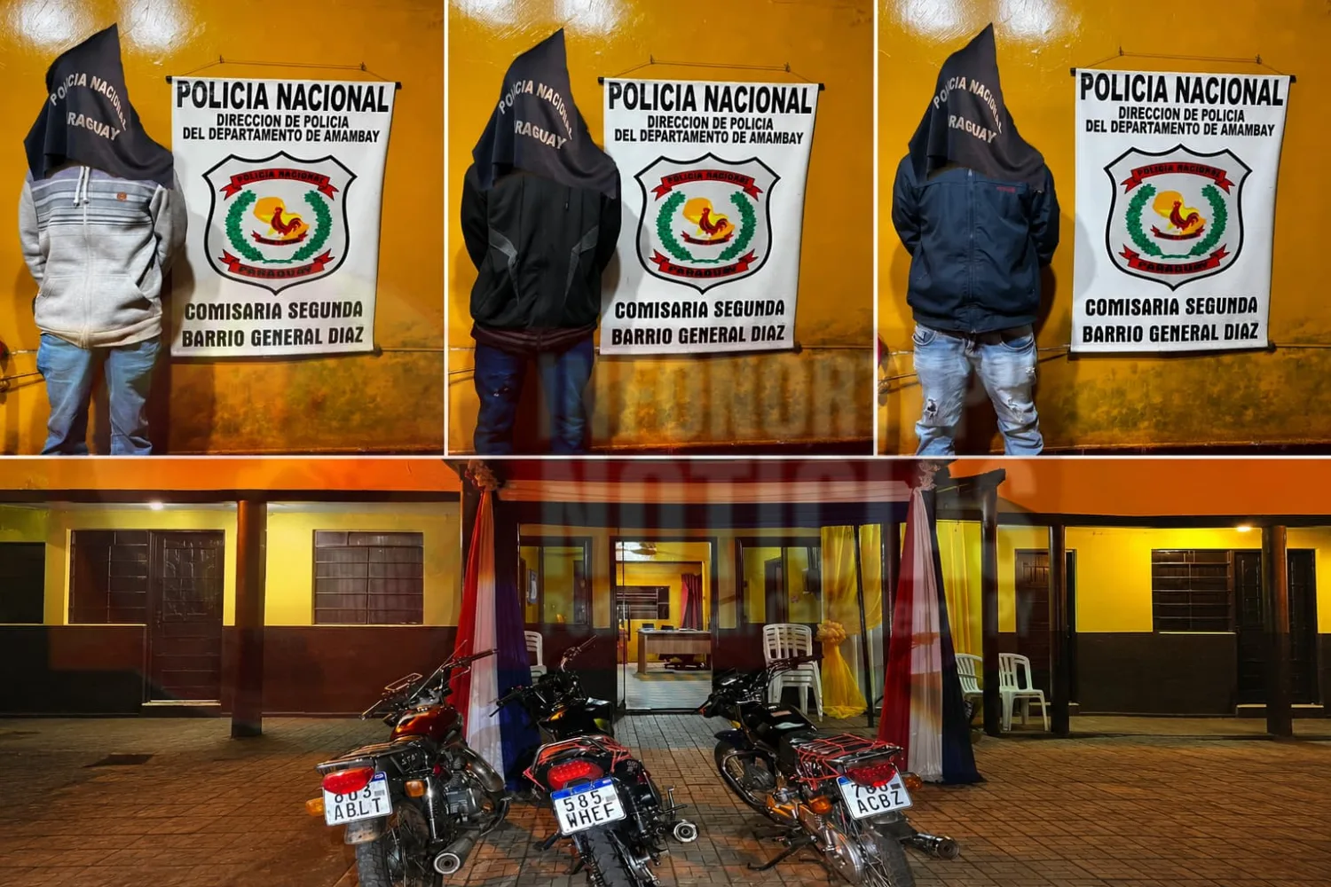 Tres motociclistas fueron aprehendidos durante control policial en Pedro Juan