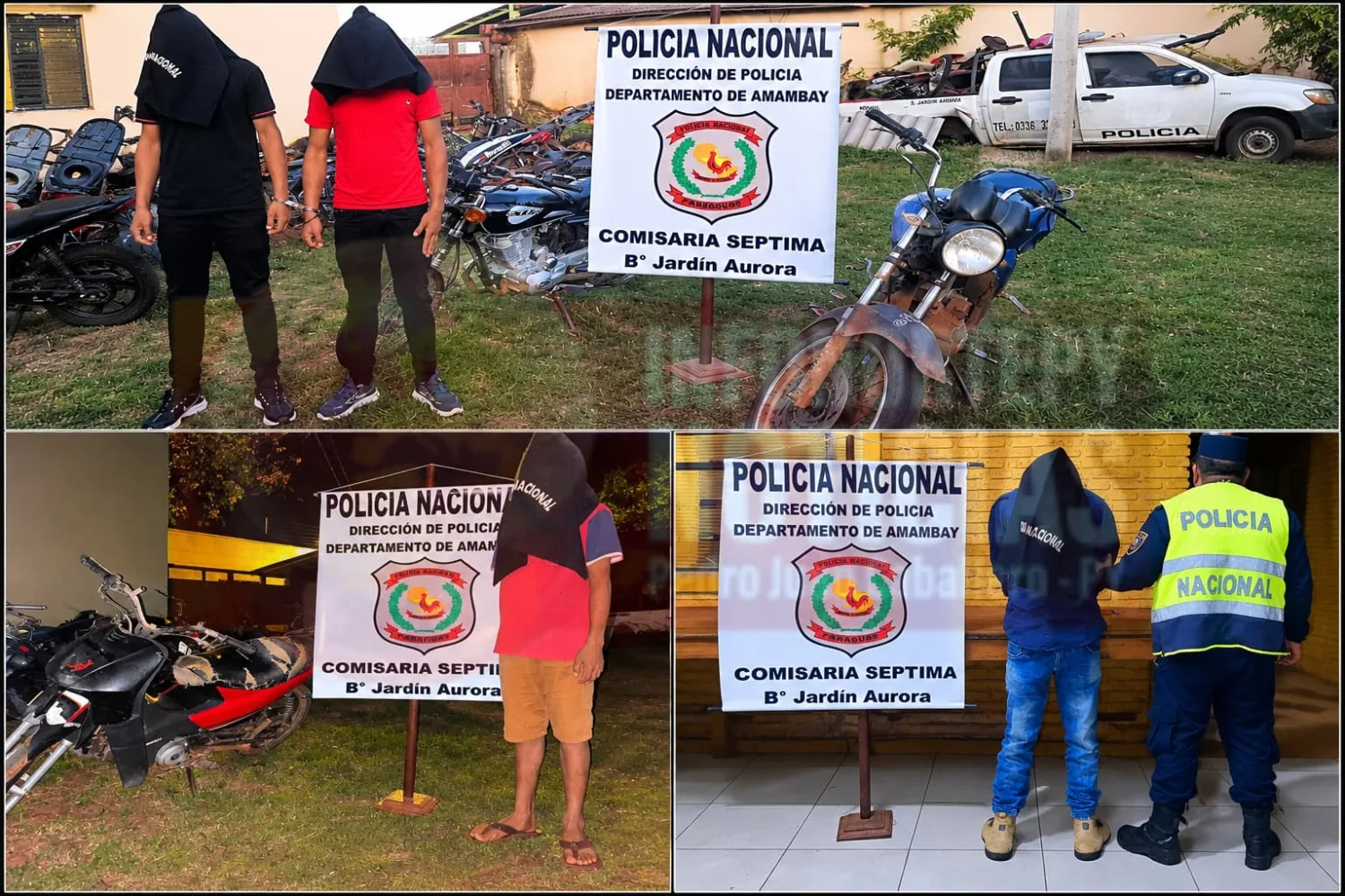PJC: Controles policiales dejan tres aprehendidos, un detenido y motocicletas incautadas en Jardín Aurora