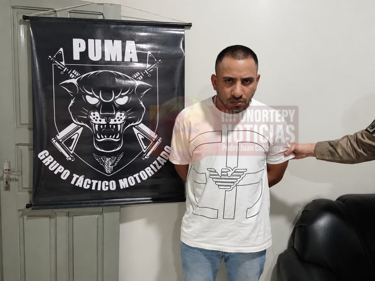 Rápida acción policial permite detener a peligroso hombre tras disparos contra una gomería en Pedro Juan