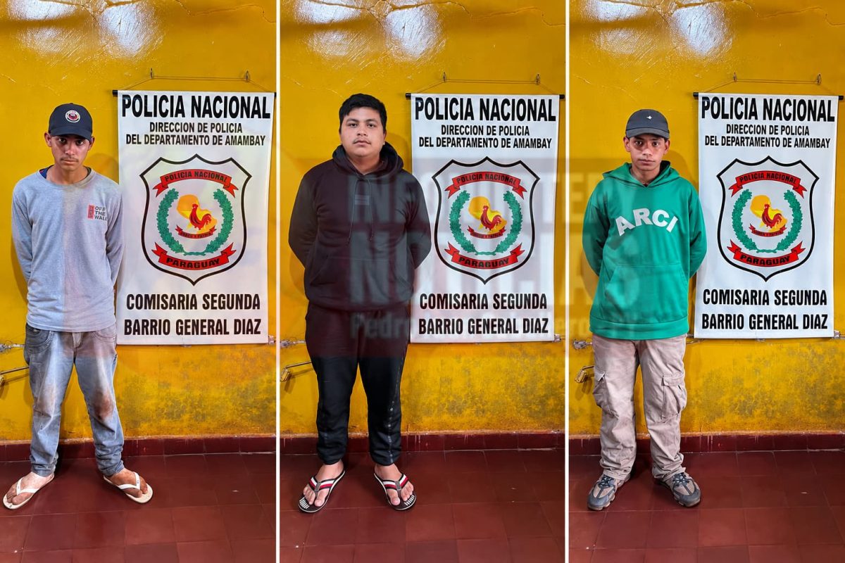 Tres jóvenes fueron aprehendidos por presunto robo agravado y reducción en Pedro Juan