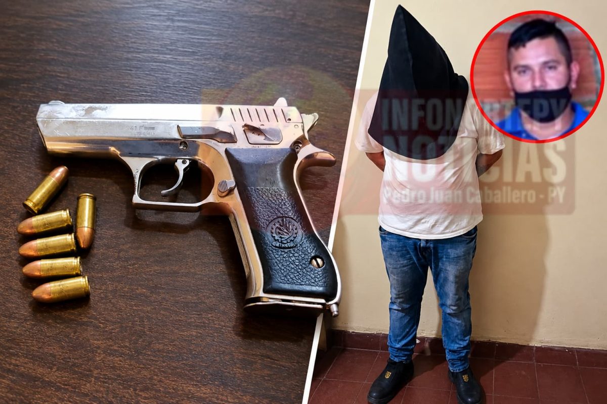 Hombre con arresto domiciliario fue aprehendido armado durante encuentro de camionetas en Pedro Juan