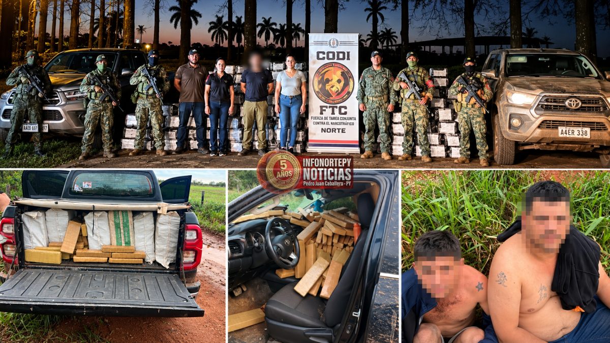 FTC incauta más de dos toneladas de marihuana y detiene a dos hombres en Bella Vista Norte