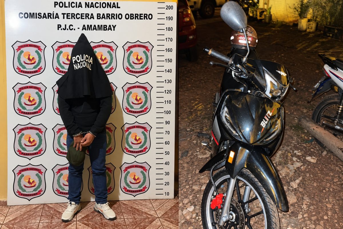 Detienen a hombre de 52 años con motocicleta hurtada en Pedro Juan