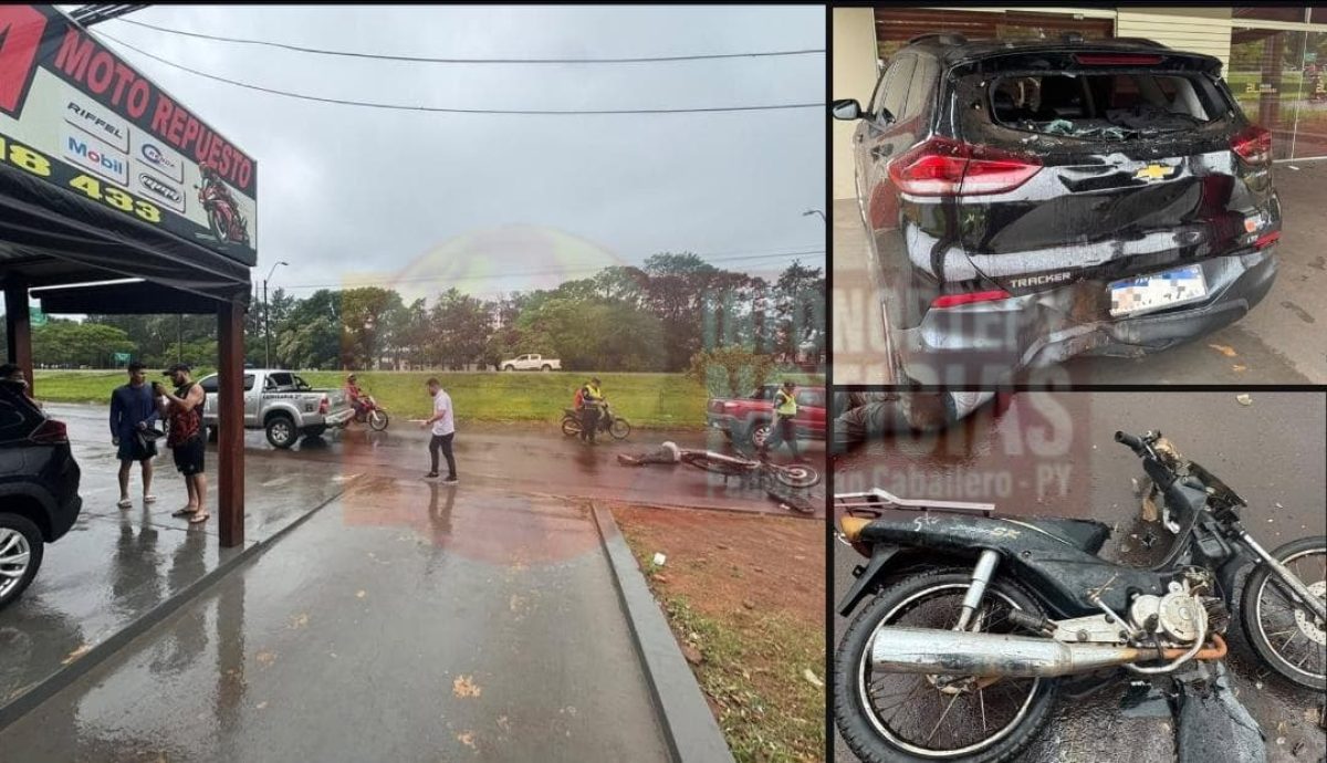 Motociclista resulta herido tras chocar contra una camioneta estacionada en Pedro Juan