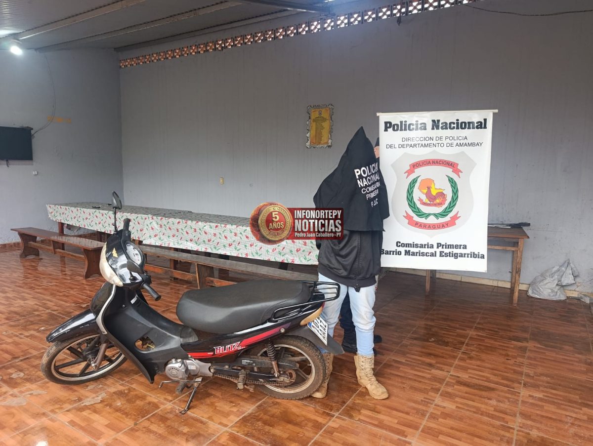 Tras rápida acción policial recuperan motocicleta hurtada del Hospital Regional de Pedro Juan