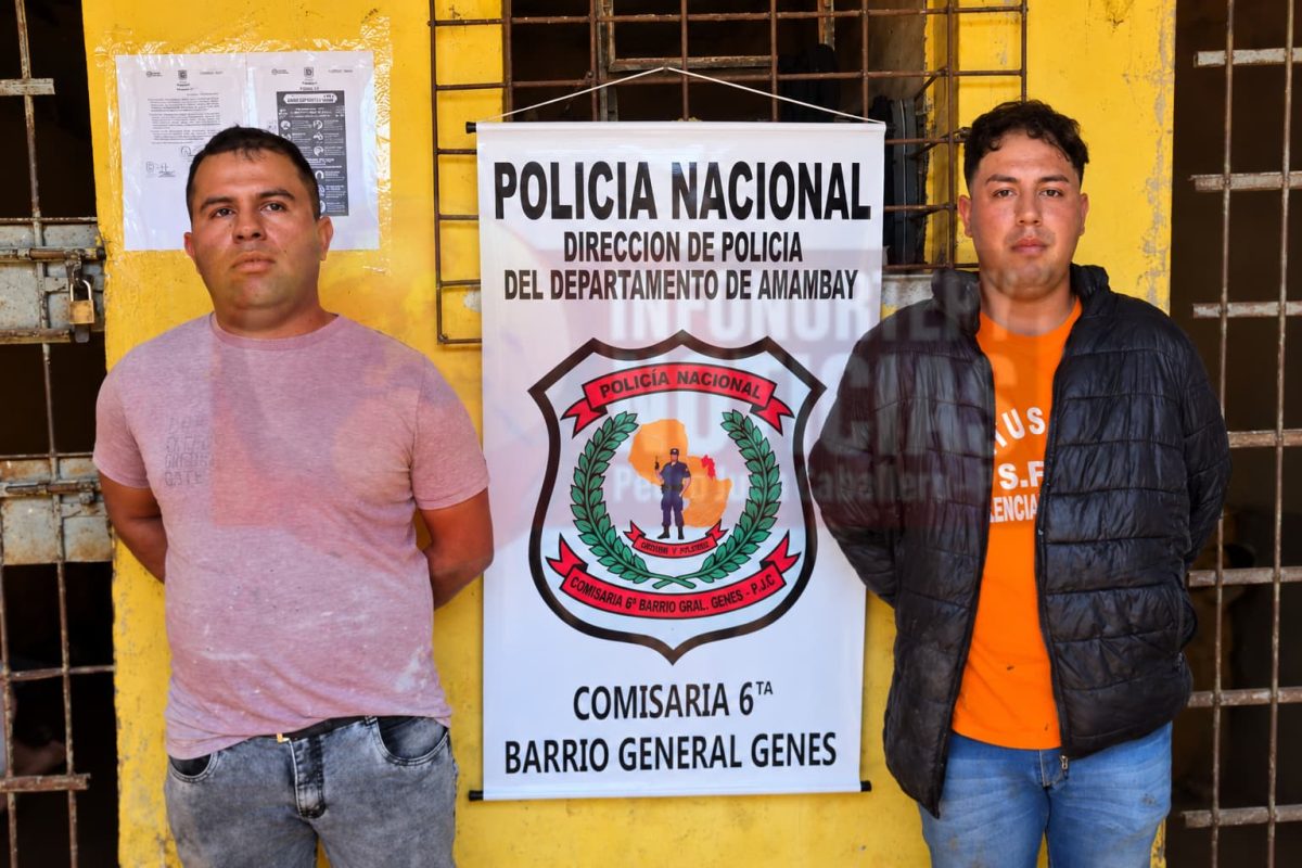 Dos hombres fueron aprehendidos tras amenazar a policías y causar daños a una patrullera en Pedro Juan