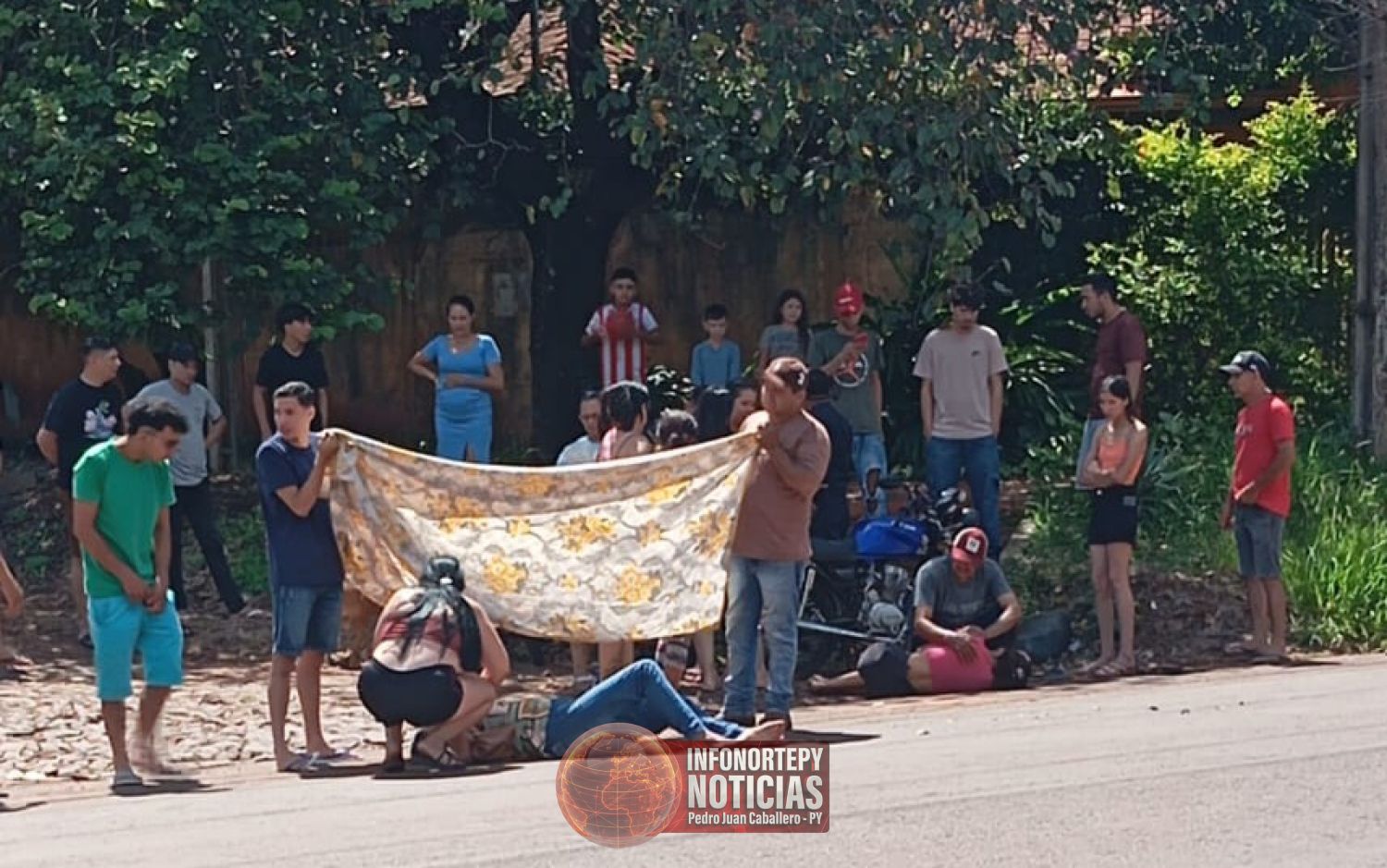 Choque de motocicletas deja tres heridos en Pedro Juan