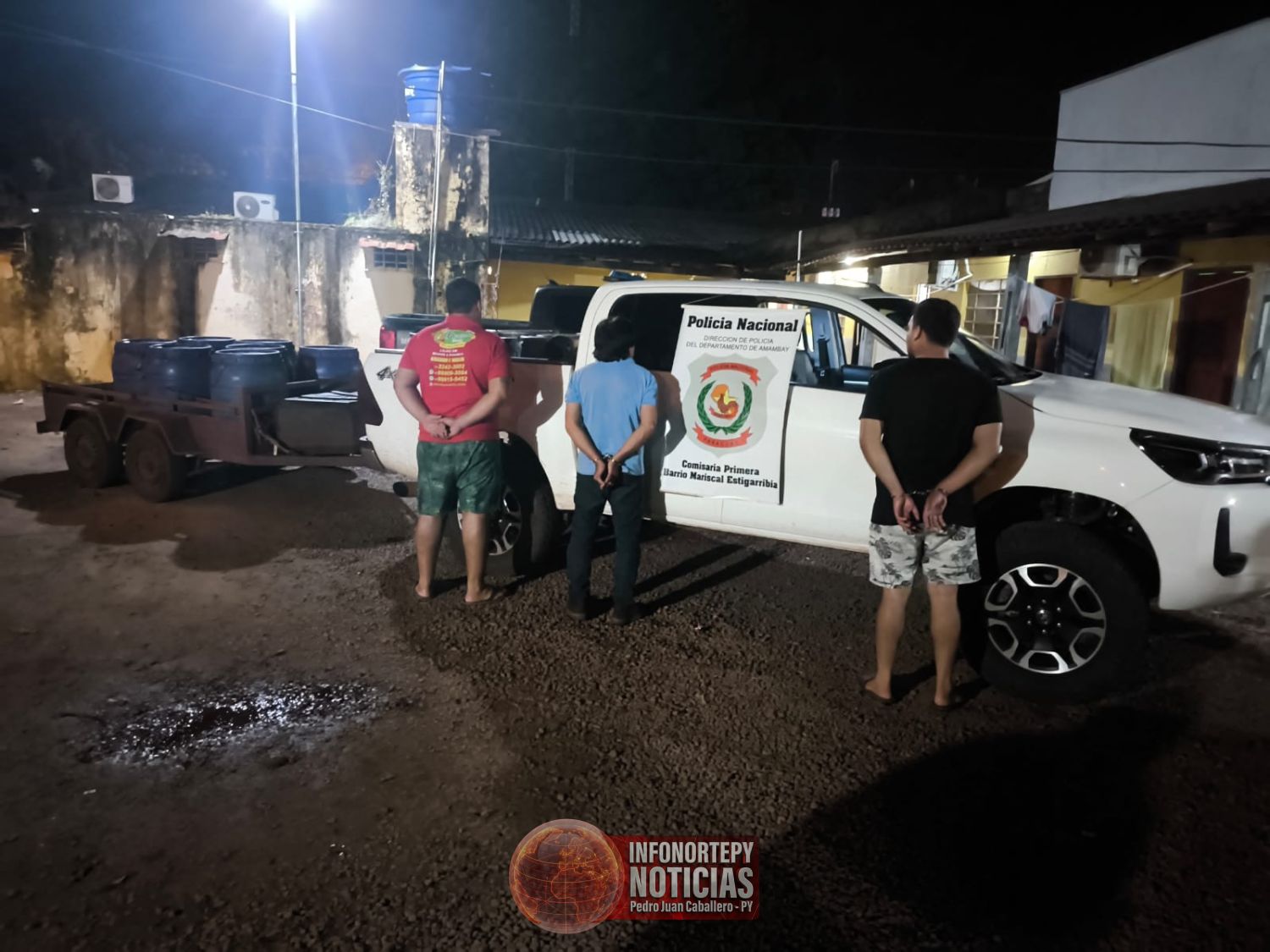 Incautan cargamento de peces y aprehenden a tres personas en control preventivo en Pedro Juan