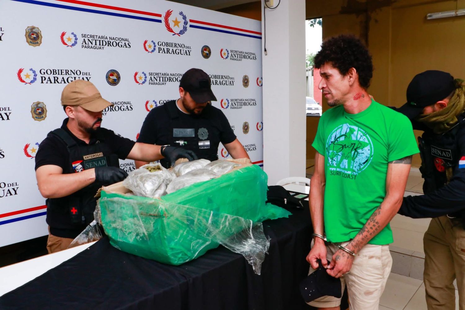 SENAD intercepta carga de marihuana que partió de Capitán Bado y estaba destinada al microtráfico en Central